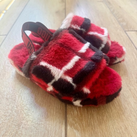 UGG Red Plaid Women's Slippers - Picture 2 of 7